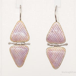 Vintage Enamel Modernist Sterling Silver Earrings