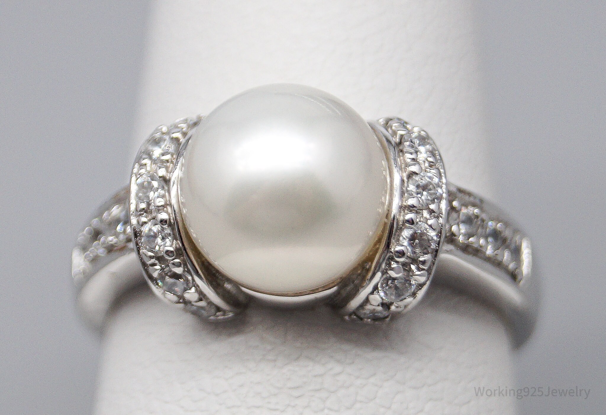 送料無料ライン対応ショップ限定キャンペーン Vintage Ross Simons Pearl & Cubic Zirconia Sterling Silver アクセサリー