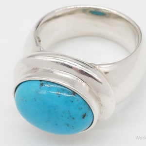 Vintage Designer Espo Signature Turquoise Sterling Silver Ring - Etsy