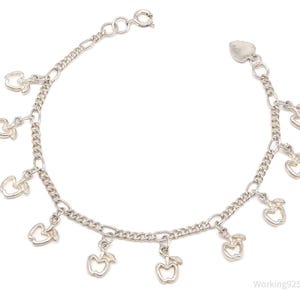 Vintage sterlingzilveren bedelarmband met Apple Charms