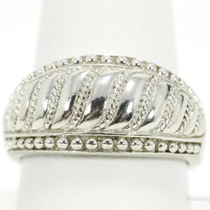 Vintage Designer Judith Ripka Sterling Silver Band Ring - Size 10