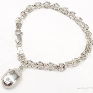 Vintage ovaal medaillon &quot;L&quot; initiaal sterlingzilveren armband