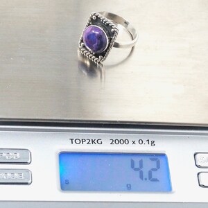 Vintage Southwestern Rare Purple Mohave Turquoise Sterling Silver Ring Size 8.5 image 8