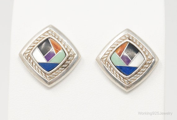 Designer Carolyn Pollack Multi Gem Inlay Sterling… - image 1