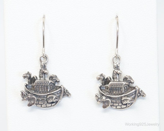 Vintage Noahs Ark Sterling Silver Earrings - image 1