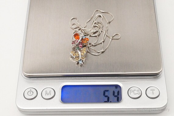 Vintage Multiple Gemstone Butterflies Sterling Si… - image 8
