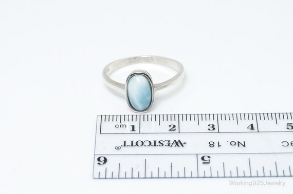 Vintage Blue Larimar Sterling Silver Ring - Size … - image 7