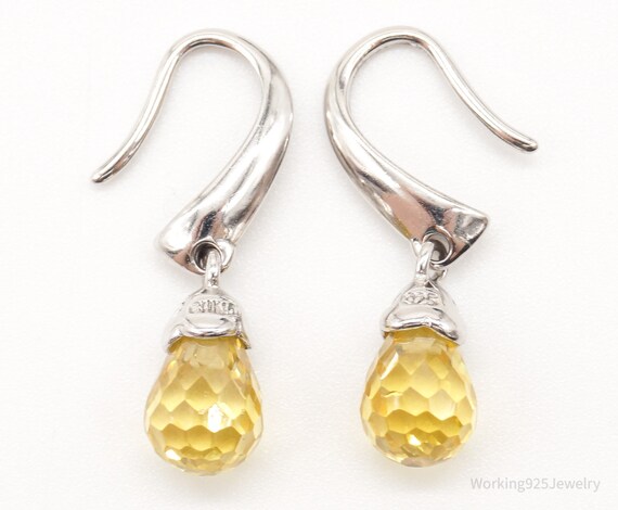 Vintage Designer Ross Simons Yellow Cubic Zirconia Sterling Silver
