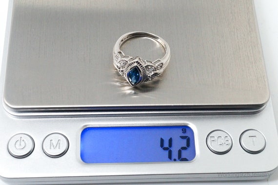Vintage London Blue Topaz Cubic Zirconia Ring Ste… - image 10