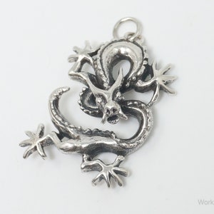 Vintage Dragon Sterling Silver Necklace Pendant image 4