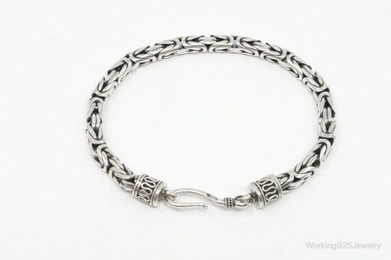 Vintage Byzantine Chain Balinese Sterling Silver … - image 4