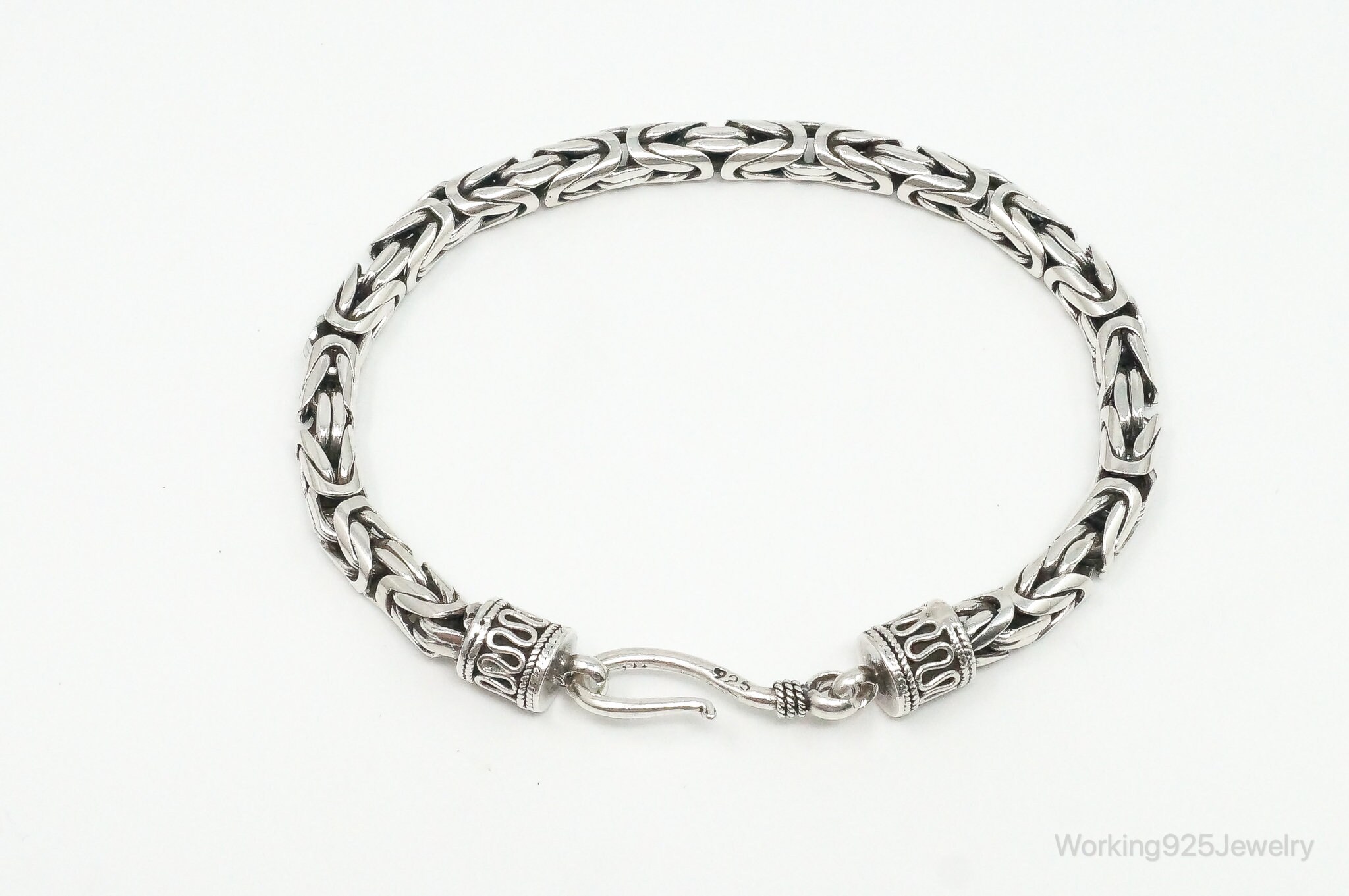 BALI Handmade Solid 925 Sterling Silver Chain Bracelet 40 Grams