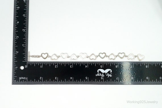 Vintage Open Heart Chain Link Sterling Silver Tog… - image 7