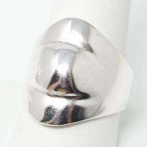 Vintage Mid Century Modernist Style Sterling Silver Ring - Size 10