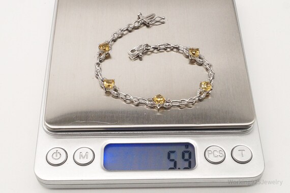 Vintage Citrine Sterling Silver Bracelet - image 9