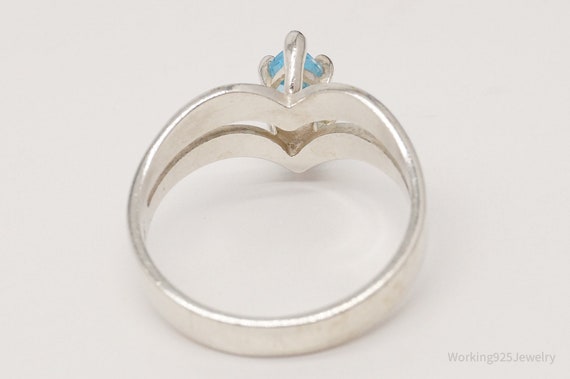 Vintage Designer Blue Topaz Sterling Silver Ring … - image 5