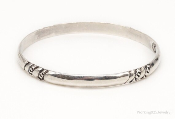WAVE RIDER Vintage Mexican Silver Bracelet | 1970s Hinged