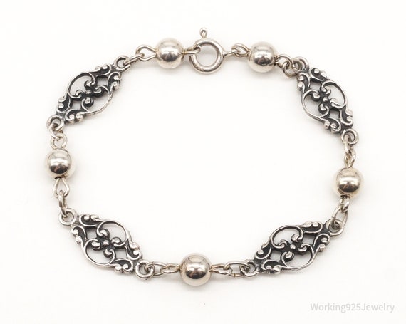 Vintage Art Nouveau Style Sterling Silver Bracelet - image 1