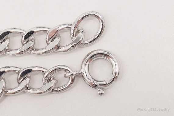 Antique Sterling Silver Curb Chain Bracelet - image 5