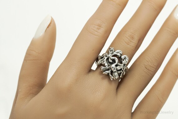 Bague Vintage Argent Sterling Style Moderniste Danois - Taille 56, Poinçonnée