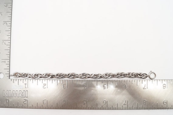 Antique Sterling Silver Chain Bracelet - 7 3/8" - image 8