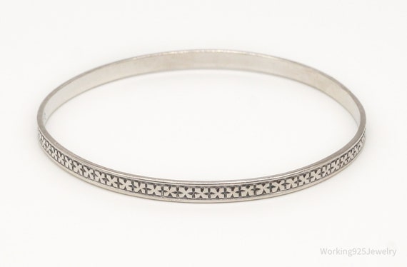 Antique Art Deco Sterling Silver Bangle Bracelet - image 1