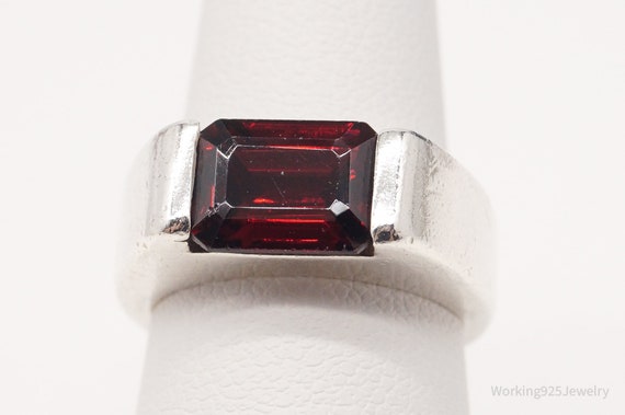 Vintage Designer Boma Garnet Sterling Silver Ring… - image 2