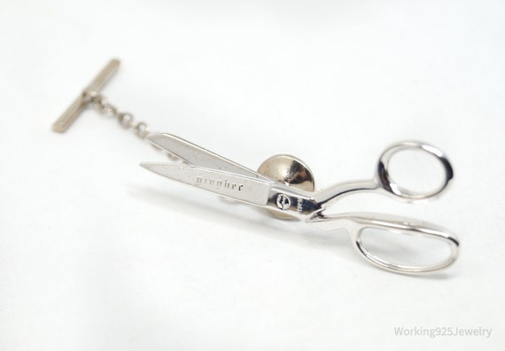 Vintage German Gingher Scissors Chrome Silver Bro… - image 1