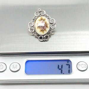 Vintage Designer Jez Flower Cross Stitch Look Picture Sterling Silver Pin Brooch image 10