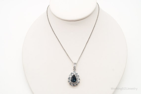 Vintage Blue Topaz Sterling Silver Necklace - image 9