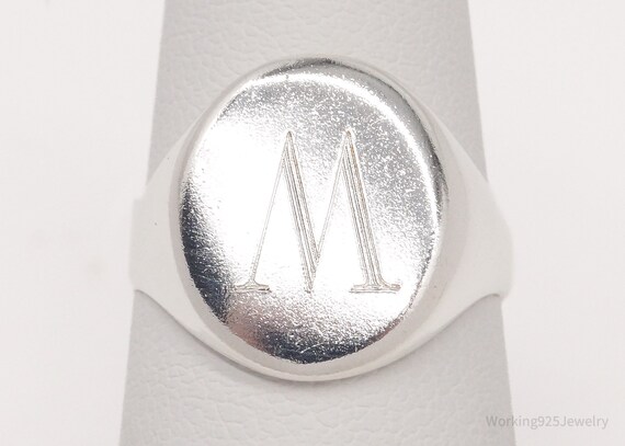 Vintage w m Letter Initial Sterling Silver Ring Size 6 Etsy