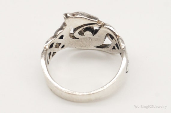 Vintage Dragon Celtic Knot Sterling Silver Ring -… - image 6