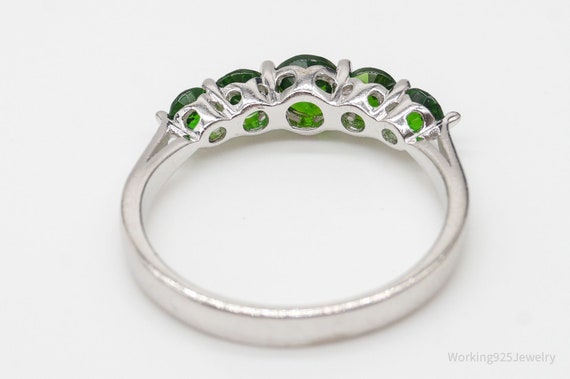 Vintage Designer Lab Emerald Sterling Silver Ring… - image 6