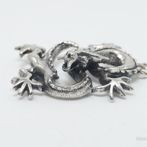 Vintage Dragon Sterling Silver Necklace Pendant image 5