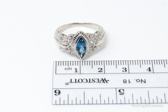 Vintage London Blue Topaz Cubic Zirconia Ring Ste… - image 7