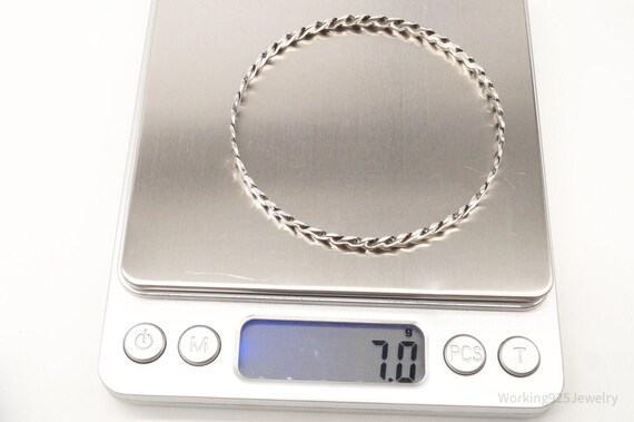 Antique Twist Sterling Silver Bangle Stack Stacke… - image 8