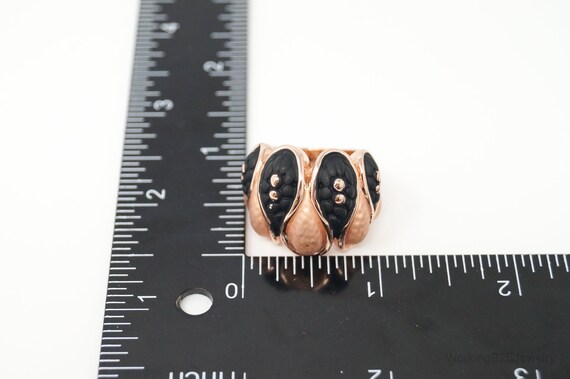 VTG Art Deco Style Rose Gold Enamel Statement Cos… - image 7