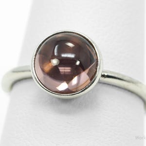 Pandora Retired Blush Pink Crystal Sterling Silver Ring - Size 6