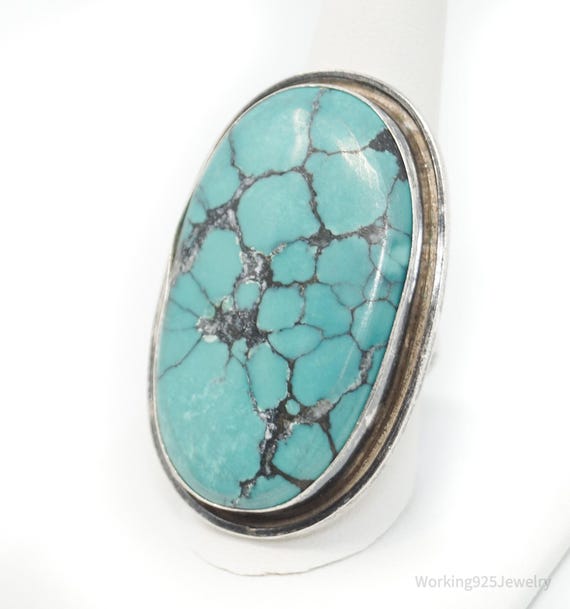 Vintage Native American Unsigned Large Turquoise … - image 2