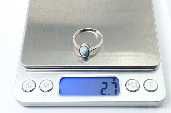 Vintage Blue Larimar Sterling Silver Ring - Size … - image 9
