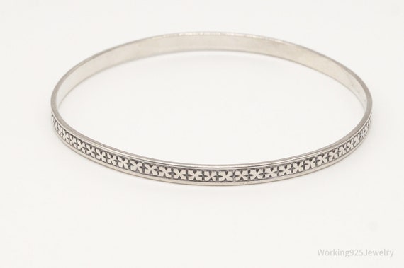 Antique Art Deco Sterling Silver Bangle Bracelet - image 2