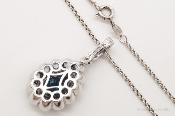 Vintage Blue Topaz Sterling Silver Necklace - image 7