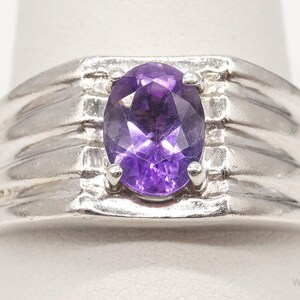 Designer D&#39;joy Amethyst Sterling Silber Ring - Größe 9,75