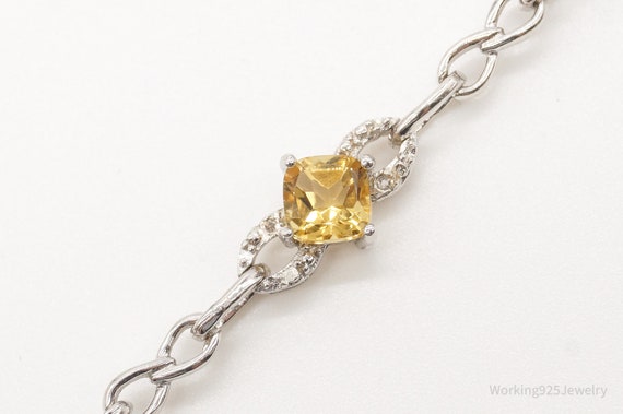 Vintage Citrine Sterling Silver Bracelet - image 8