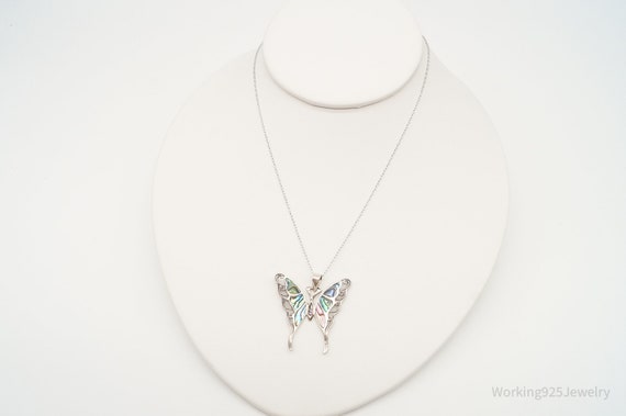 Vintage Designer EJI Paua Abalone Shell Butterfly… - image 8