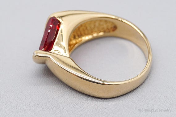 UTC Lab Ruby Gold Over Sterling Silver Ring - Siz… - image 4
