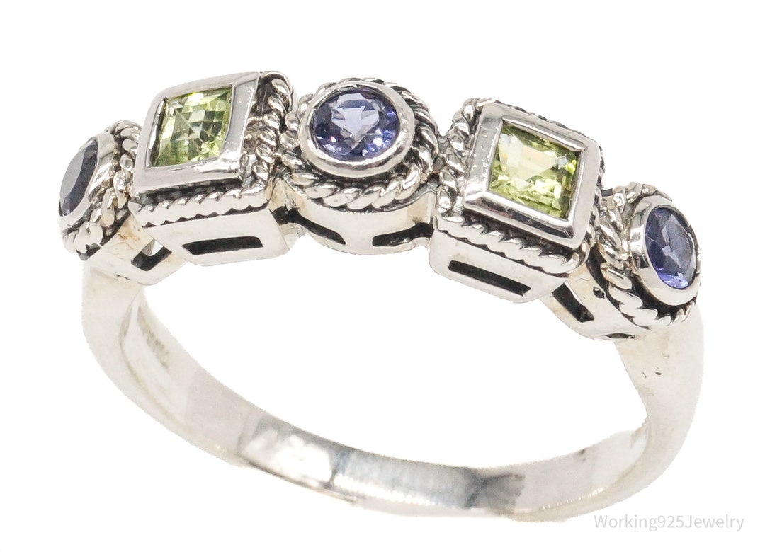 Vintage CNA Peridot Iolite Sterling Silver Ring Size 9.75 - Etsy