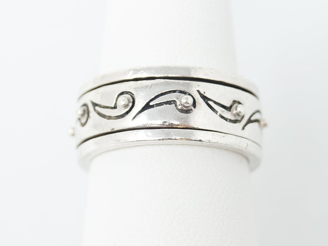 Vintage Paisley Design Sterling Silver Spinner Band Ring Sz 7 - Etsy