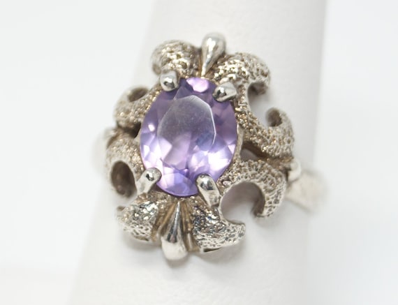 Vintage Designer Kabana KBN Amethyst Sterling Sil… - image 1