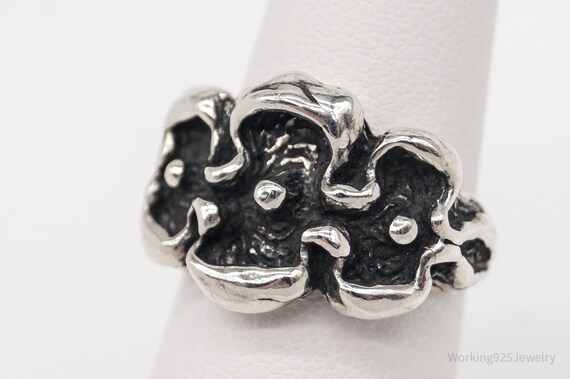 Vintage Brutalist Style Sterling Silver Ring - Si… - image 3